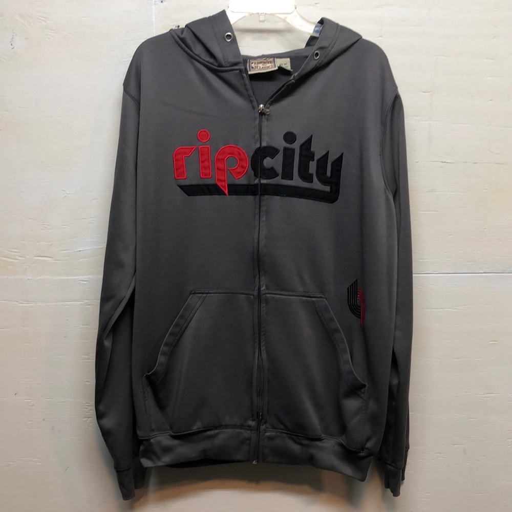 Vintage Hardwood Classics Blazers Rip City Gray Hoodie Men's M Tall Portland NBA
